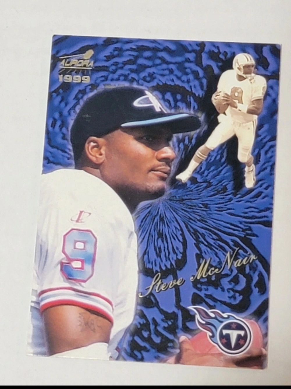 1999 Alpha Leather Steve McNair Football Card - Blue White
